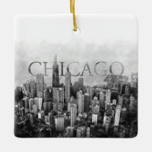 Adorno De Cerámica Esbozo de Chicago