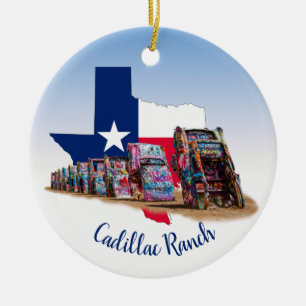 Adorno De Cerámica Esbozo de Texas y Carreteras Cadillac