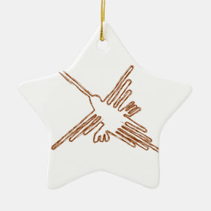 Adorno De Cerámica Esbozo del colibrí de líneas de Nasca