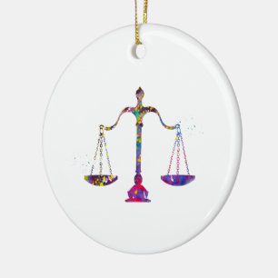 Adorno De Cerámica Escalas de justicia