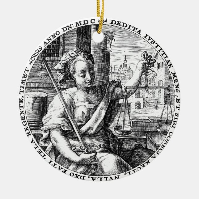 Adorno De Cerámica Escalas de justicia (Frente)