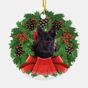 Adorno De Cerámica Escándalo de feriado para Navidades de cachorro e