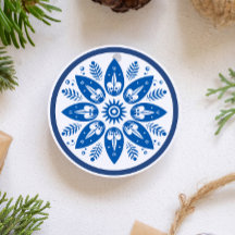 Escandinavia Folk Art Flor Leaf Snowflake