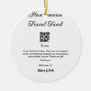 Adorno De Cerámica Escanear código QR del fondo de luna de miel agreg
