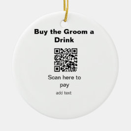 Adorno De Cerámica escaneo QR de soltero para pagar una bebida al nov
