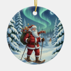 Adorno De Cerámica Escapada de nieve personalizada de Santa Santa