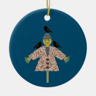 Adorno De Cerámica Escarecrow de paja de Halloween y Personalizado de