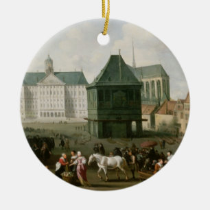 Adorno De Cerámica Escena antes del palacio de la presa, Amsterdam