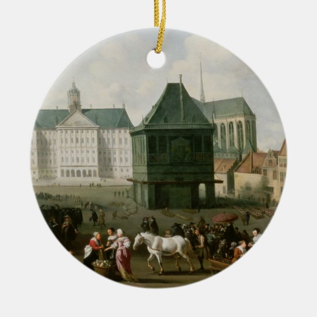 Adorno De Cerámica Escena antes del palacio de la presa, Amsterdam (Frente)