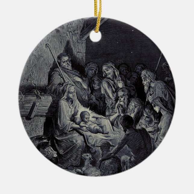 Adorno De Cerámica Escena bíblica de la natividad (Frente)