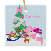 Escena de árbol navideño de bebé occidental