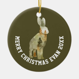 Adorno De Cerámica Escena de invierno personalizada para Navidades co