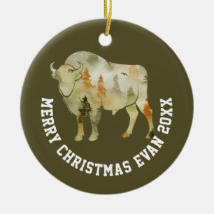 Adorno De Cerámica Escena de invierno personalizada para Navidades co