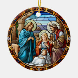 Adorno De Cerámica Escena de la Natividad de los navidades