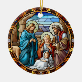 Adorno De Cerámica Escena de la Natividad de los navidades