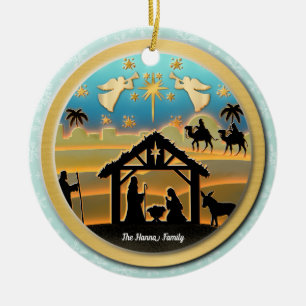 Adorno De Cerámica Escena de la Natividad de Navidad Niño Jesús en el