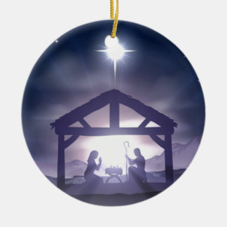 Adorno De Cerámica Escena de la natividad del pesebre del navidad