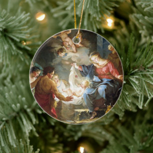 Adorno De Cerámica Escena de la Natividad Iglesia Católica Navidades 