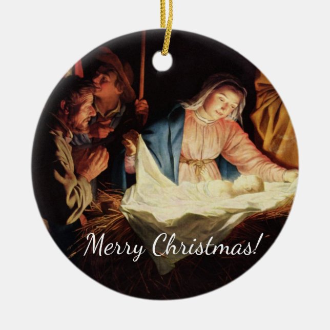 Adorno De Cerámica Escena de navidades (Frente)