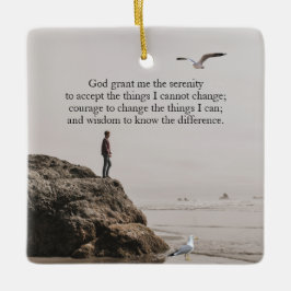 Adorno De Cerámica Escena de playa de oración de serenidad pacífica