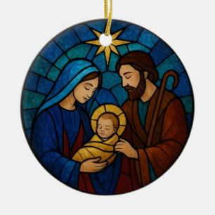 Adorno De Cerámica Escena del Nacimiento Niño Jesús Pesebre Navidad