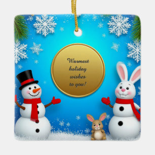 Adorno De Cerámica Escena festiva de vacaciones de Navidad