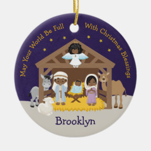 Adorno De Cerámica Escena nativa negra