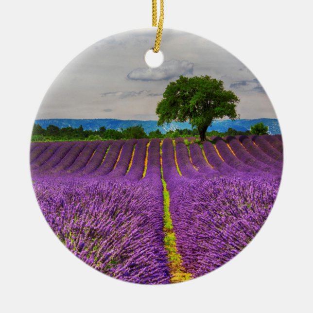 Adorno De Cerámica Escenario de Lavender Field, Francia (Frente)