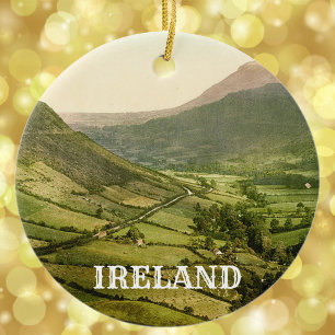 Adorno De Cerámica Escenario vintage del Condado de Irlanda de Antrim