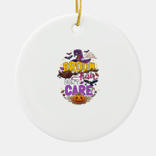 Adorno De Cerámica Escoba Pelo No Importa Halloween Sombrero de Bruja