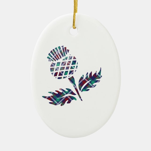 Adorno De Cerámica Escocia regalos Escocia Thistle Tartan Plaid Gift (Frente)