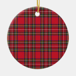 Adorno De Cerámica Escocia roja Plaid Tartán