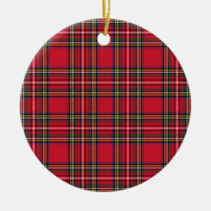 Adorno De Cerámica Escocia roja Plaid Tartán