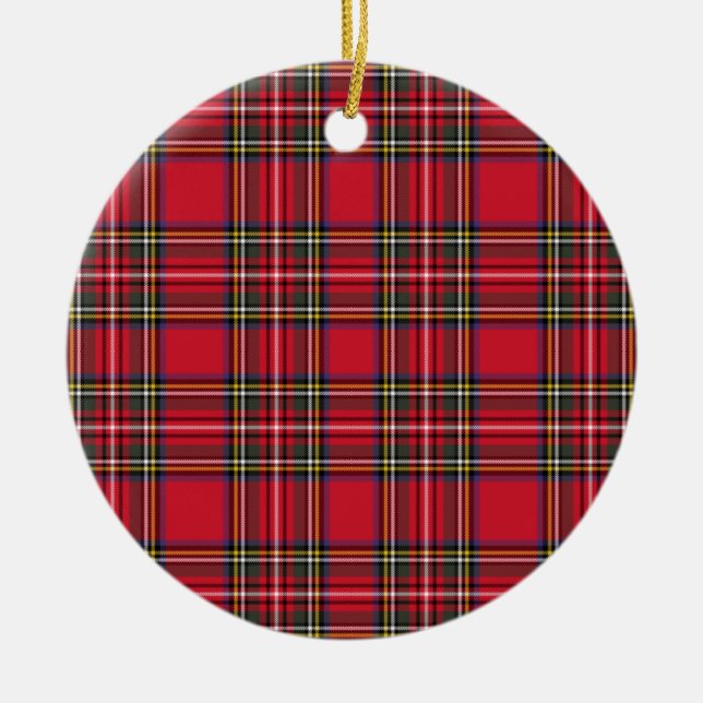 Adorno De Cerámica Escocia roja Plaid Tartán (Frente)