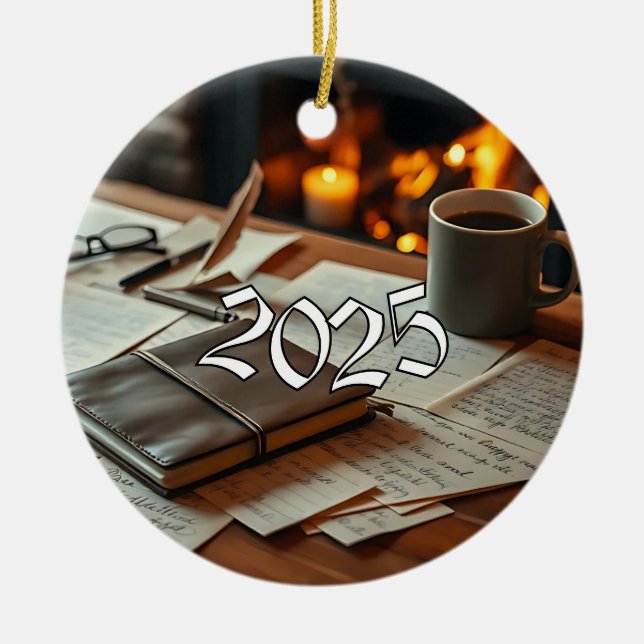 Adorno De Cerámica Escritor 2025 (Frente)