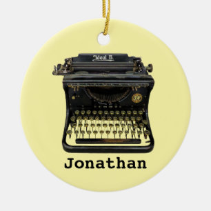 Adorno De Cerámica Escritor diseño de máquina de escribir antiguo ado
