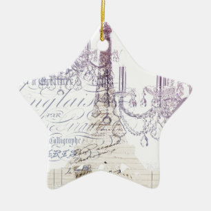 Adorno De Cerámica escritura francesa chandelier paris eiffel tower