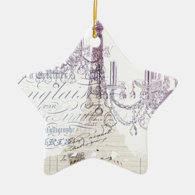 Adorno De Cerámica escritura francesa chandelier paris eiffel tower (Frente)