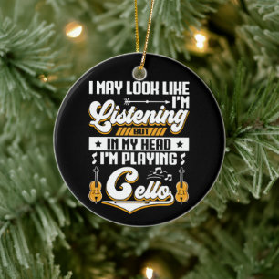 Adorno De Cerámica Escuchando divertida en mi cabeza estoy jugando a