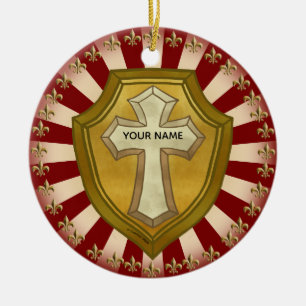 Adorno De Cerámica Escudo Cristiano