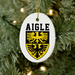 Adorno De Cerámica Escudo de armas de Aigle, Suiza