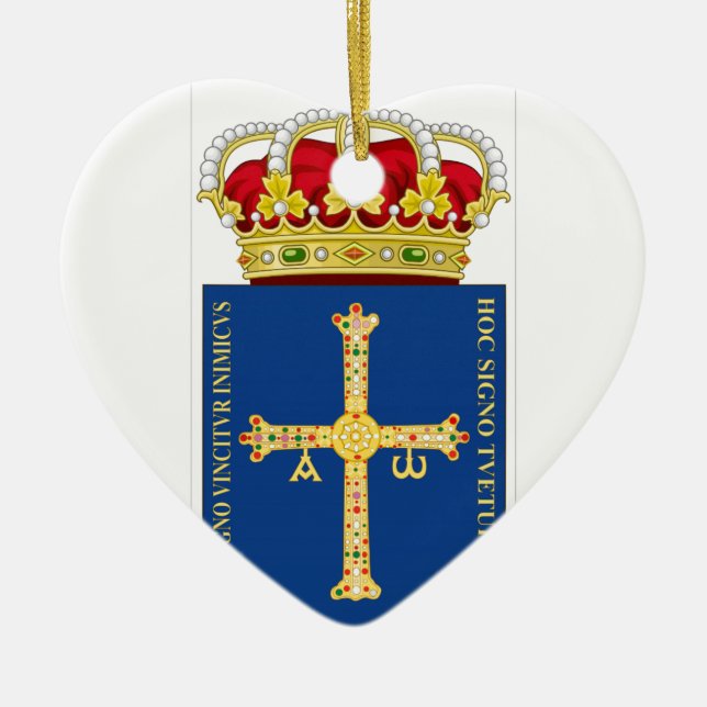 Adorno De Cerámica Escudo de armas de Asturias (España) (Frente)