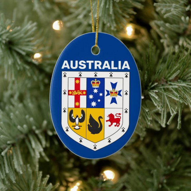 Adorno De Cerámica Escudo de armas de Australia (Árbol)