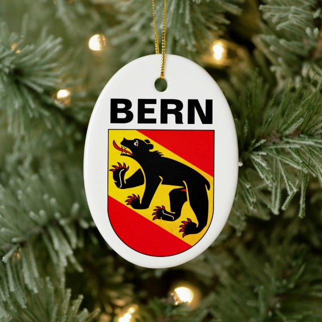 Adorno De Cerámica Escudo de armas de Berna, SUIZA (Árbol)