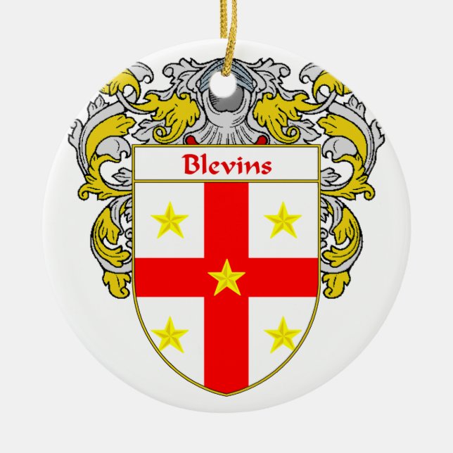 Adorno De Cerámica Escudo de armas de Blevins/escudo de la familia (Frente)