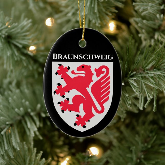 Adorno De Cerámica Escudo de armas de Braunschweig, Alemania (Árbol)