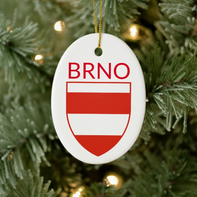 Adorno De Cerámica Escudo de armas de Brno - CZECHIA (Árbol)