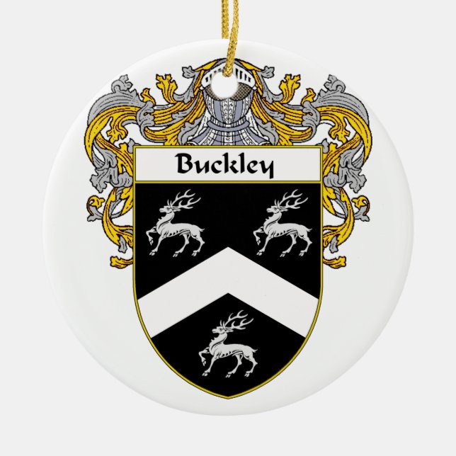 Adorno De Cerámica Escudo de armas de Buckley/escudo de la familia (Frente)