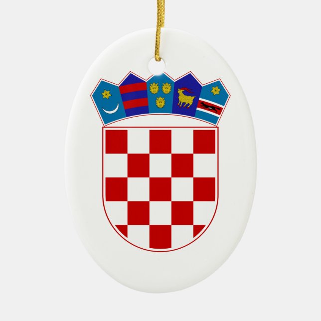 Adorno De Cerámica Escudo de armas de Croacia (Frente)
