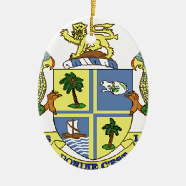 Adorno De Cerámica Escudo de armas de Dominica (Frente)
